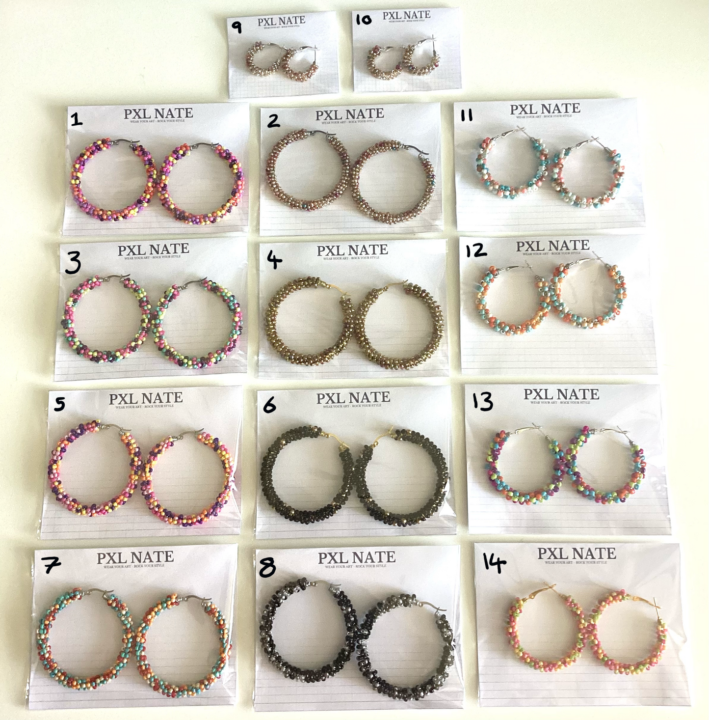 Beaded Hoop Statement Earrings