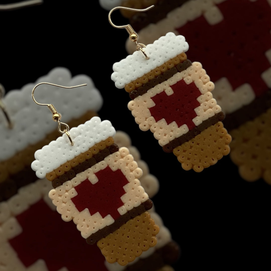 Warm Heart, Warm Drink – Fuse Bead Earrings