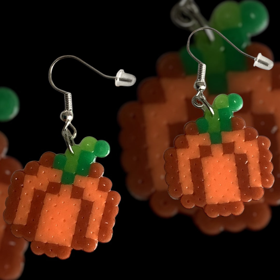 PIXEL PUMPKIN EARRINGS