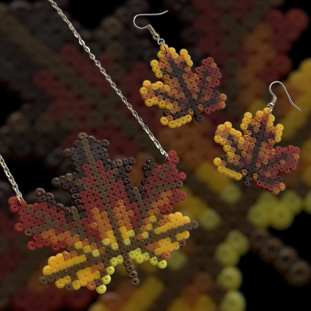 Autumn Leaves – Fuse Bead Earrings