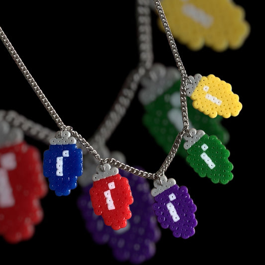 PIXEL CHRISTMAS LIGHTS NECKLACE