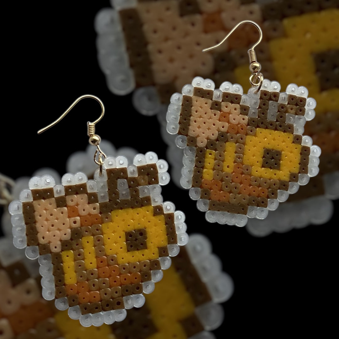 Golden Bumble – Fuse Bead Earrings