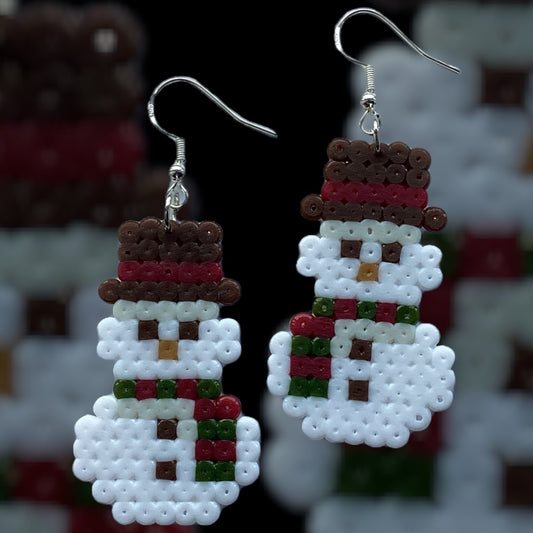 Snowman - Fuse Bead Earrings