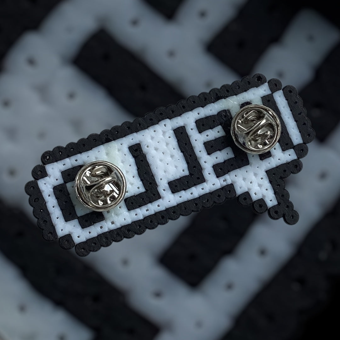 PIXEL HELLO PIN BADGE