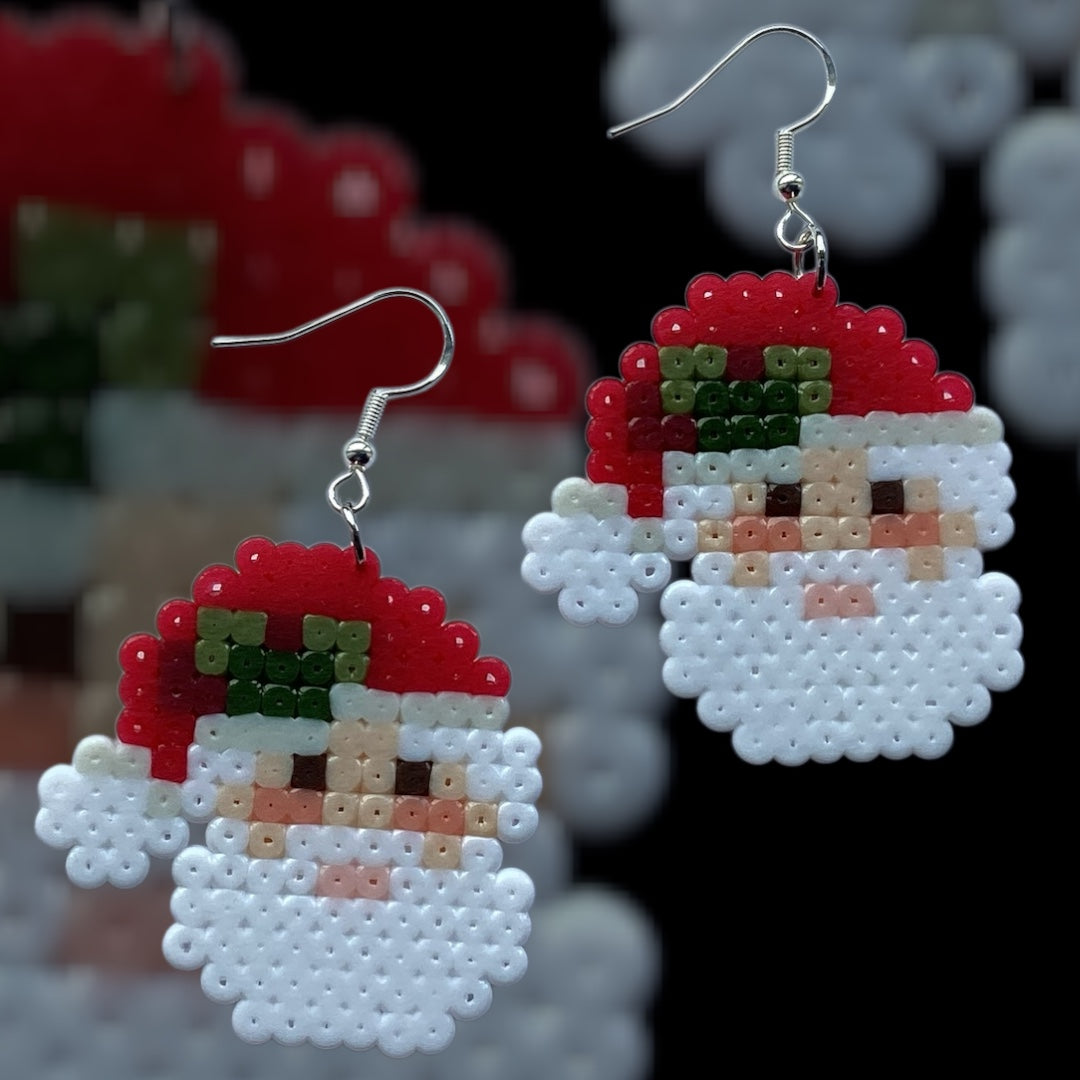 Santa Face - Fuse Bead Earrings