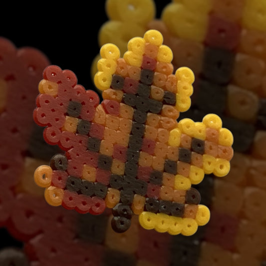 Autumn Leaf – Fuse Bead Pin Badge