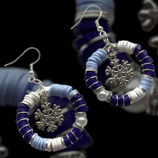 Midnight Frost Hoop Earrings