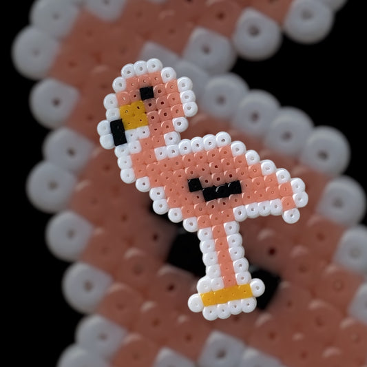 PIXEL FLAMINGO PIN BADGE