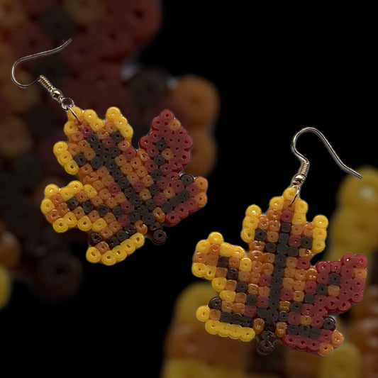 Autumn Leaves – Fuse Bead Earrings