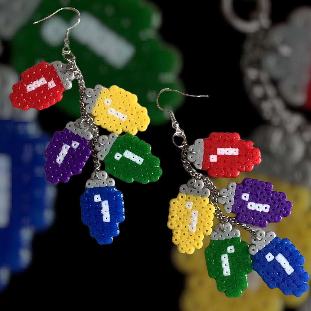 PIXEL CHRISTMAS LIGHTS EARRINGS