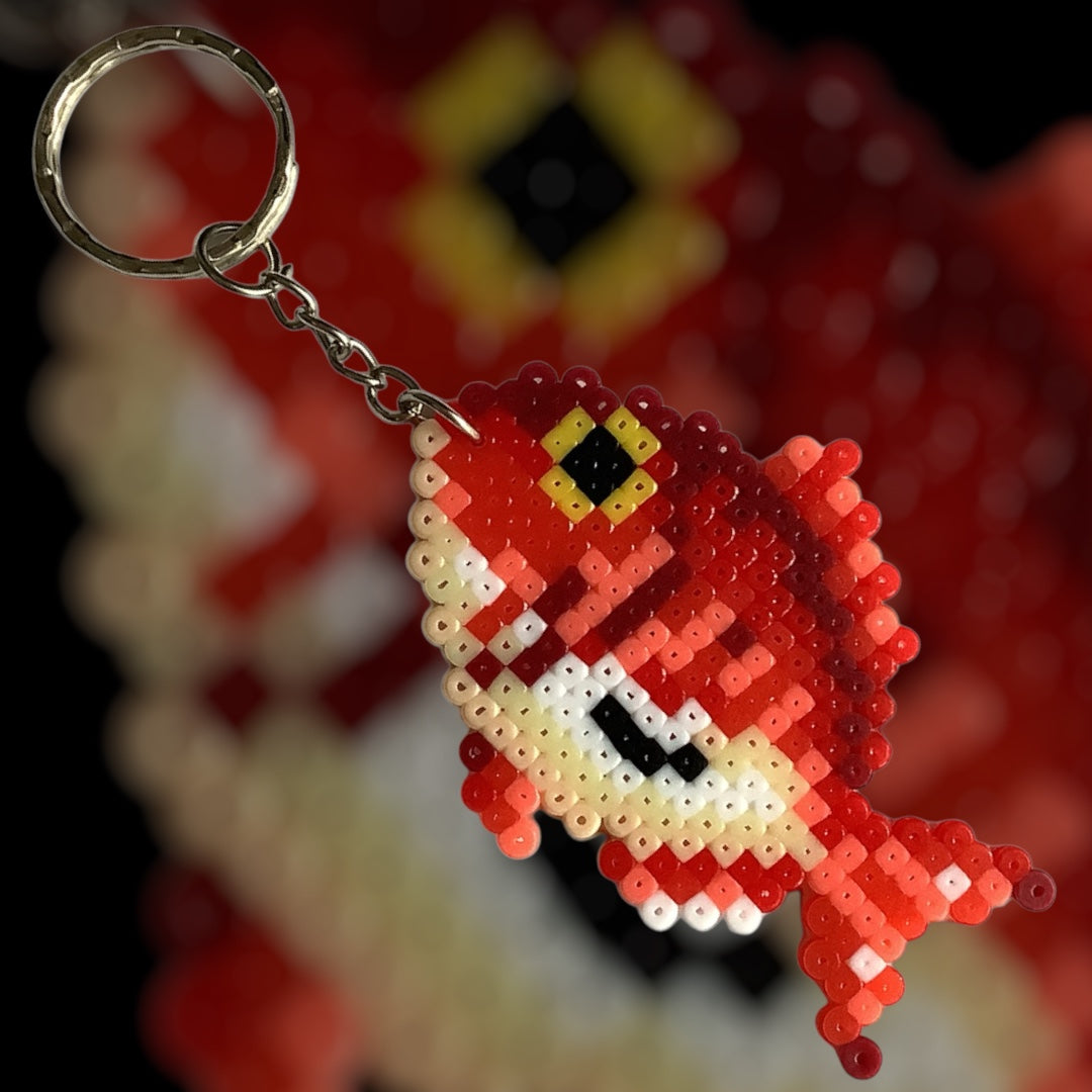 PIXEL FISH KEYCHAIN -RED
