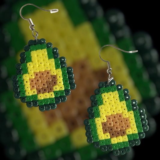 Mini Avocado – Fuse Bead Earrings